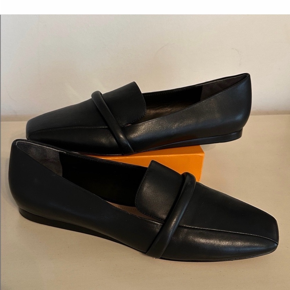 ✨VERONICA BEARD Black Leather Flats-loafer~Size 8.5 - Picture 3 of 10